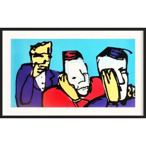 silkscreen hear see and speak no evil herman brood