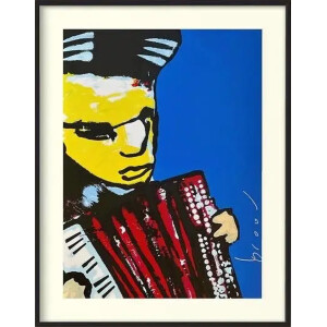 herman bread silkscreen accordionist