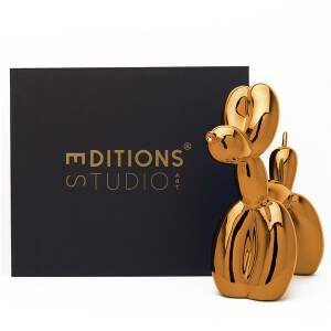 balloon dog orange gold