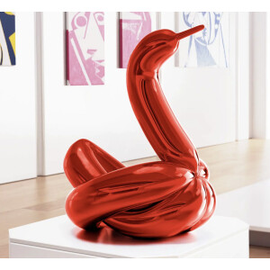 swan balloon red