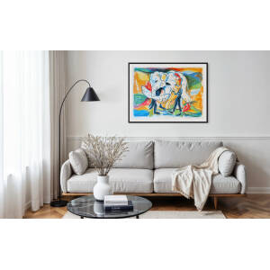 silkscreen anton peace elephants and flowers